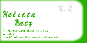 melitta matz business card